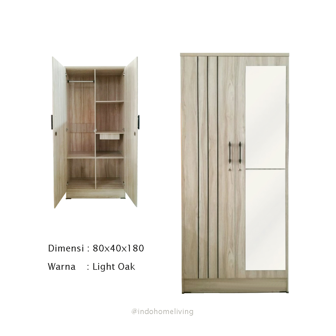 Gambar Lemari pakaian 2 pintu kaca panjang